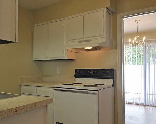 Oakview Place interior floor plan with beautiful kitchen.